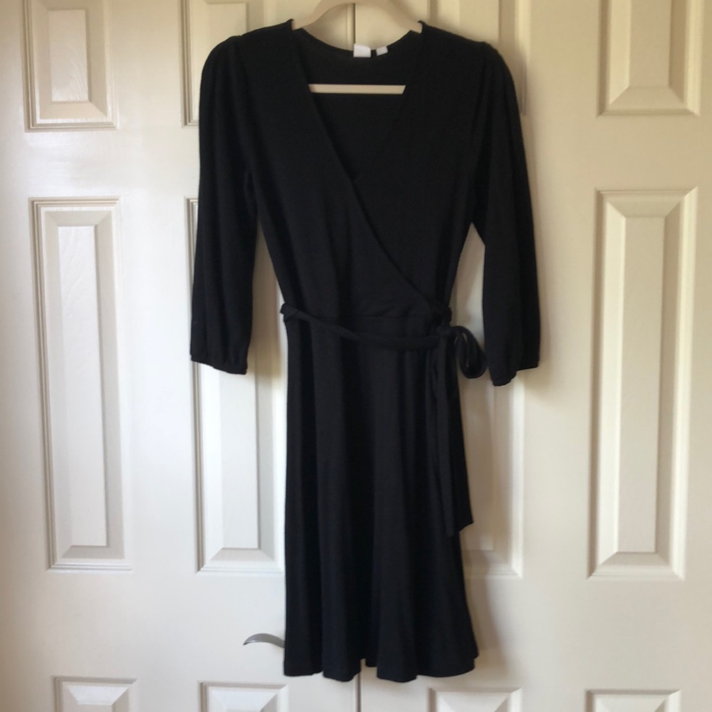 Faux Wrap Sweater Dress